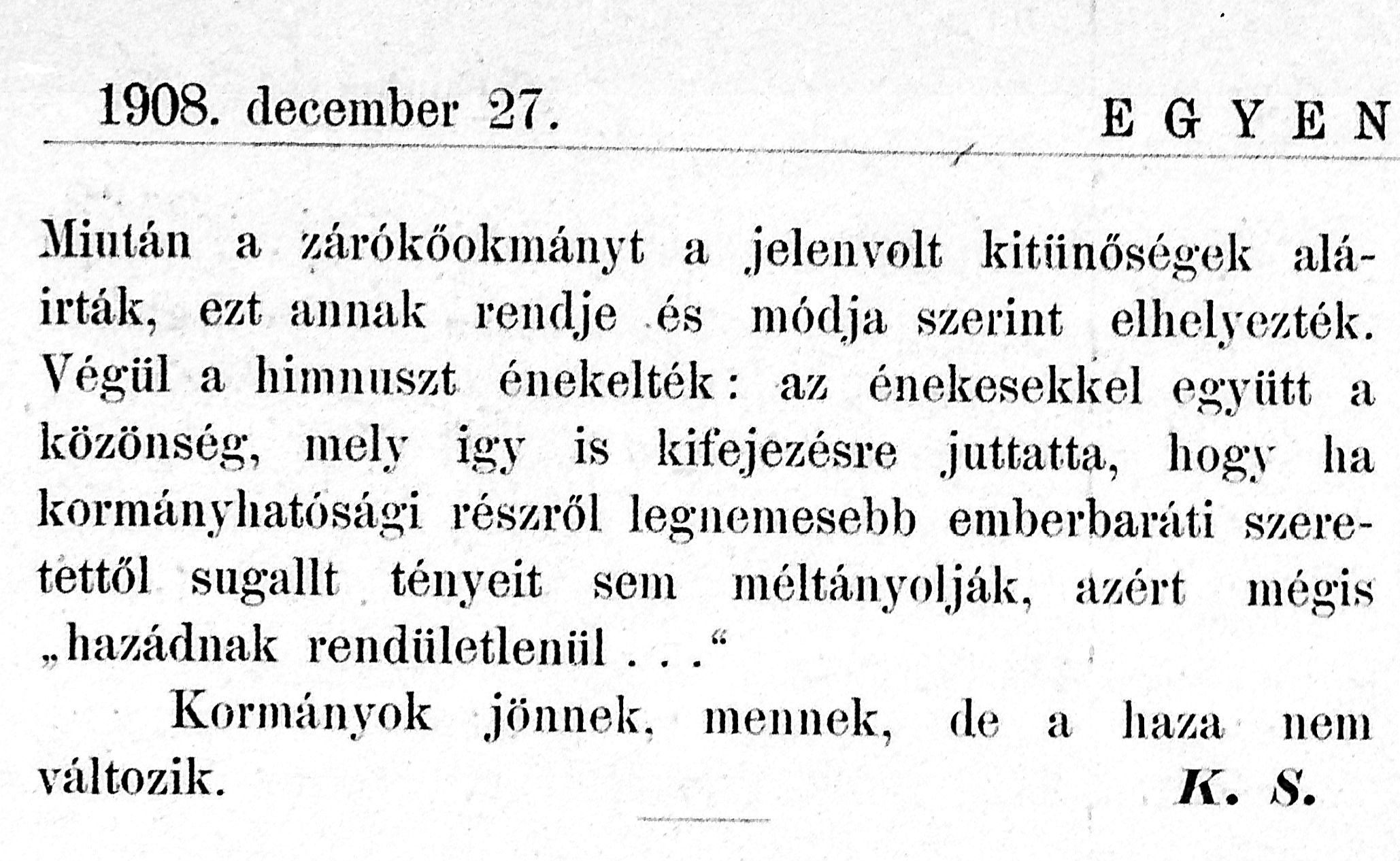 14_Egyenlőség, 1908. XII. 27. 11. p. 