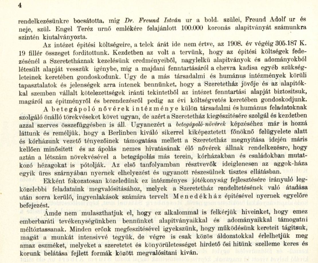 00147_A Pesti Chevra Kadisa elöljáróságának jelentése és kezelési kimutatása az 1908-iki közigazgatási évről. Budapest, 1909. 4. p.