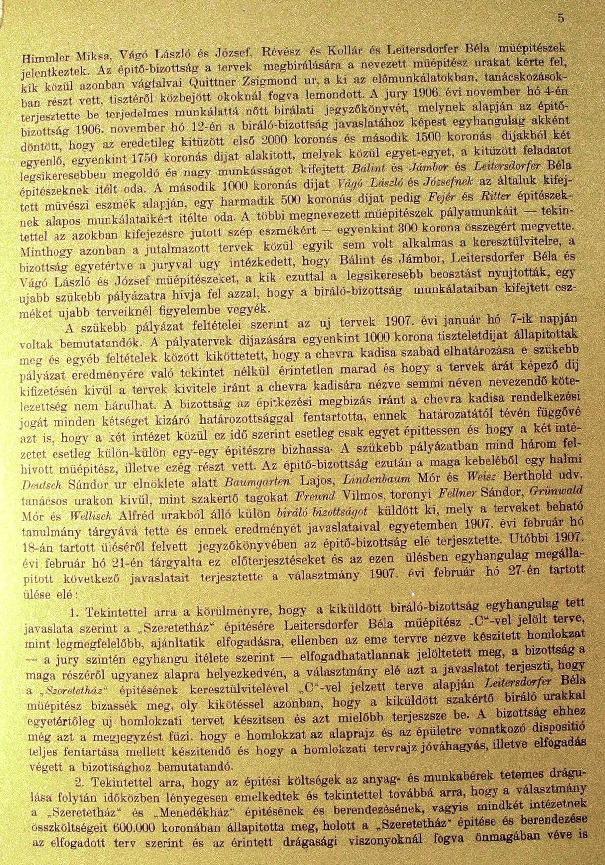 00142_A Pesti Chevra Kadisa elöljáróságának jelentése és kezelési kimutatása az 1906-iki közigazgatási évről. Budapest, 1907. 5. p.