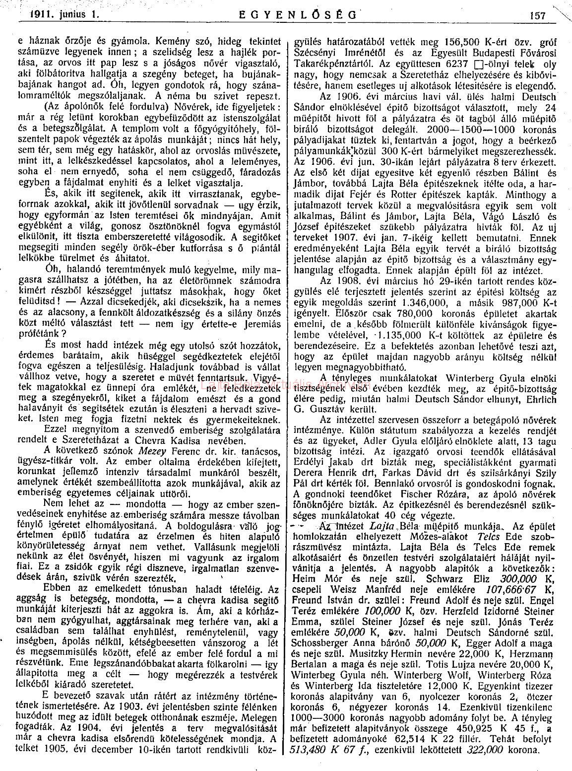 090_Egyenlőség, 1911. VI. 1. 157. p.