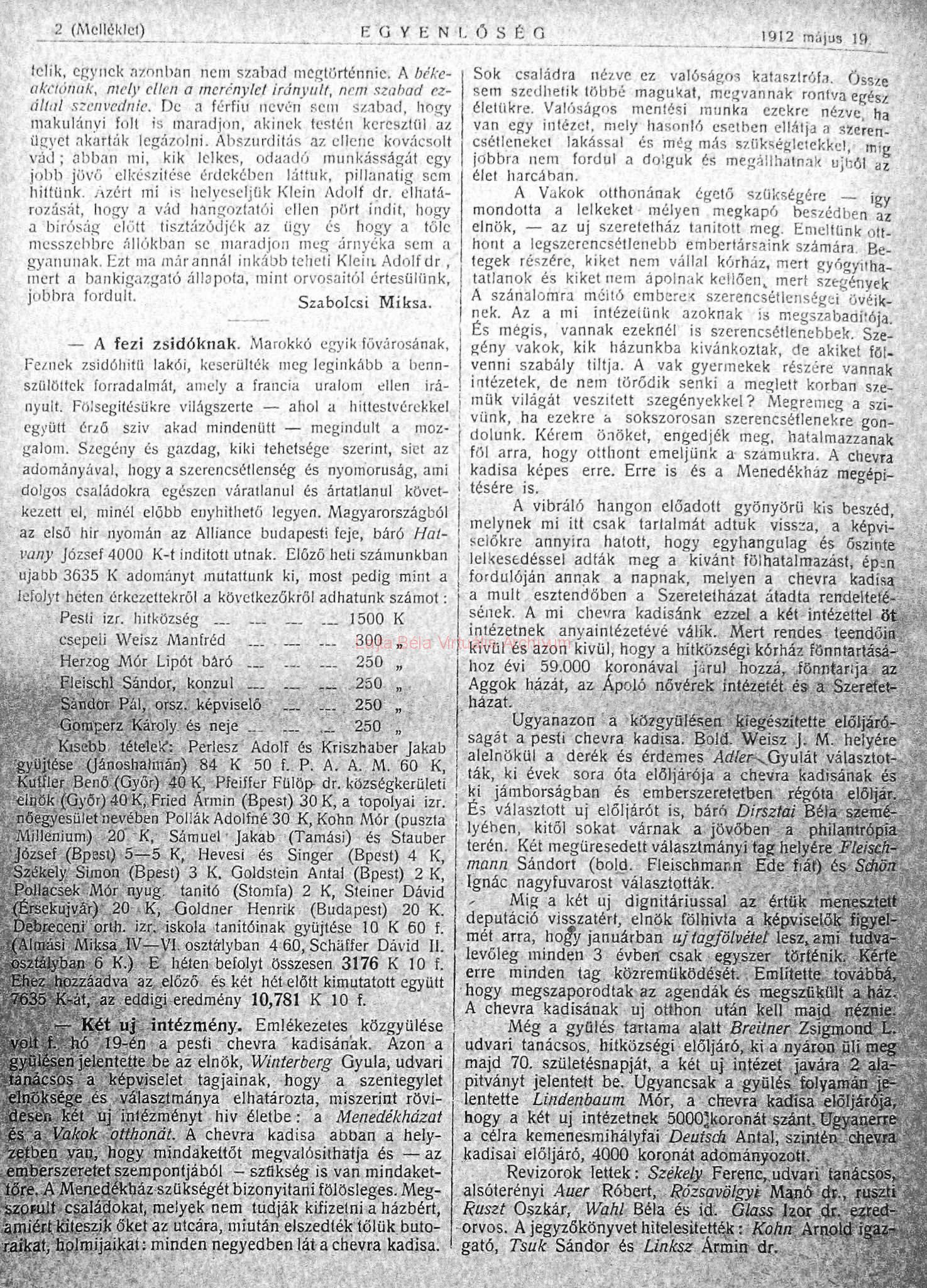 01_Egyenlőség, 1912. V. 19. Mell. 2. p. 