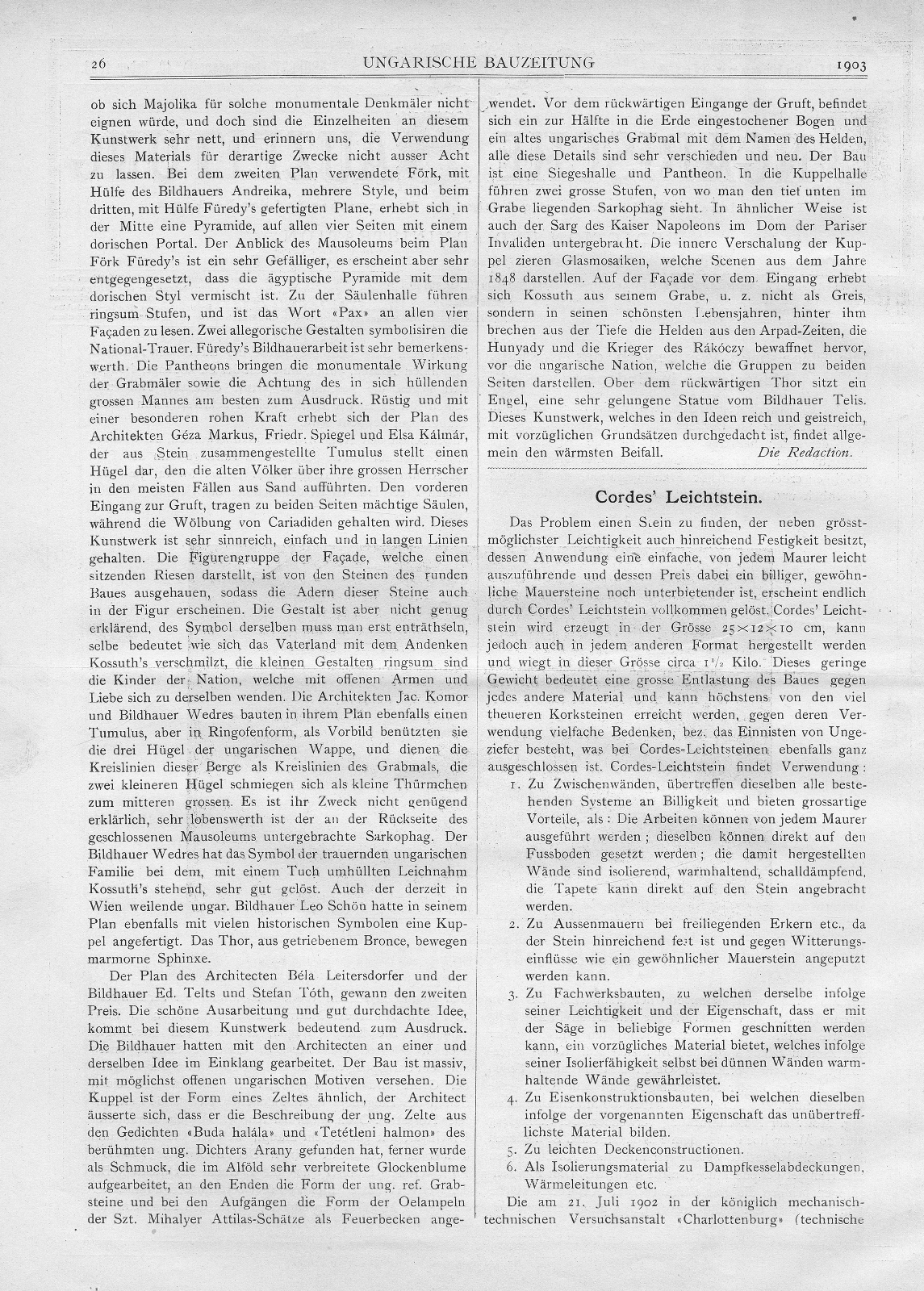 07_Ungarische Bauzeitung, 1903/4. 26. p.