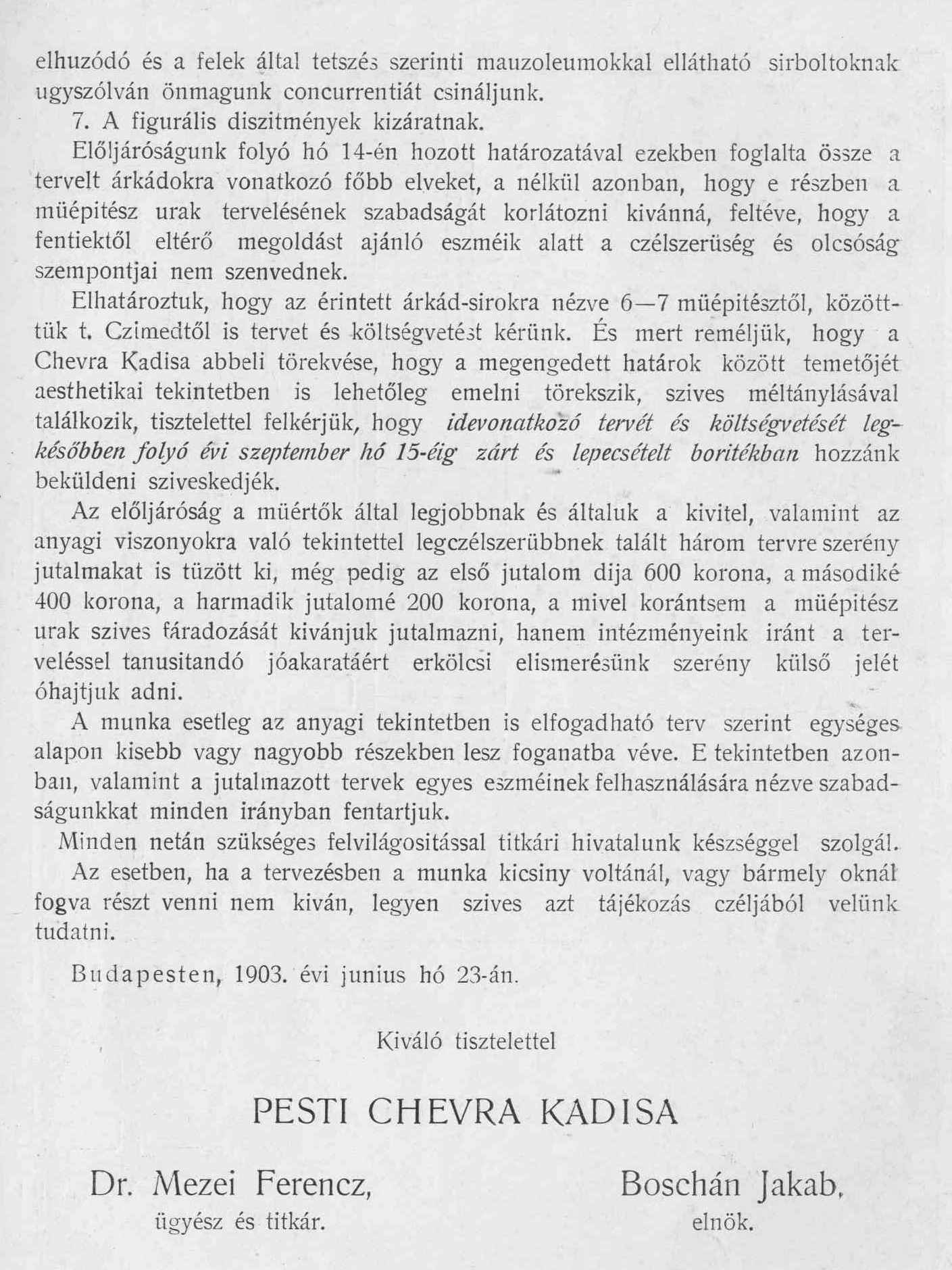 Magyar Pályázatok, 1903/12. 3. p.