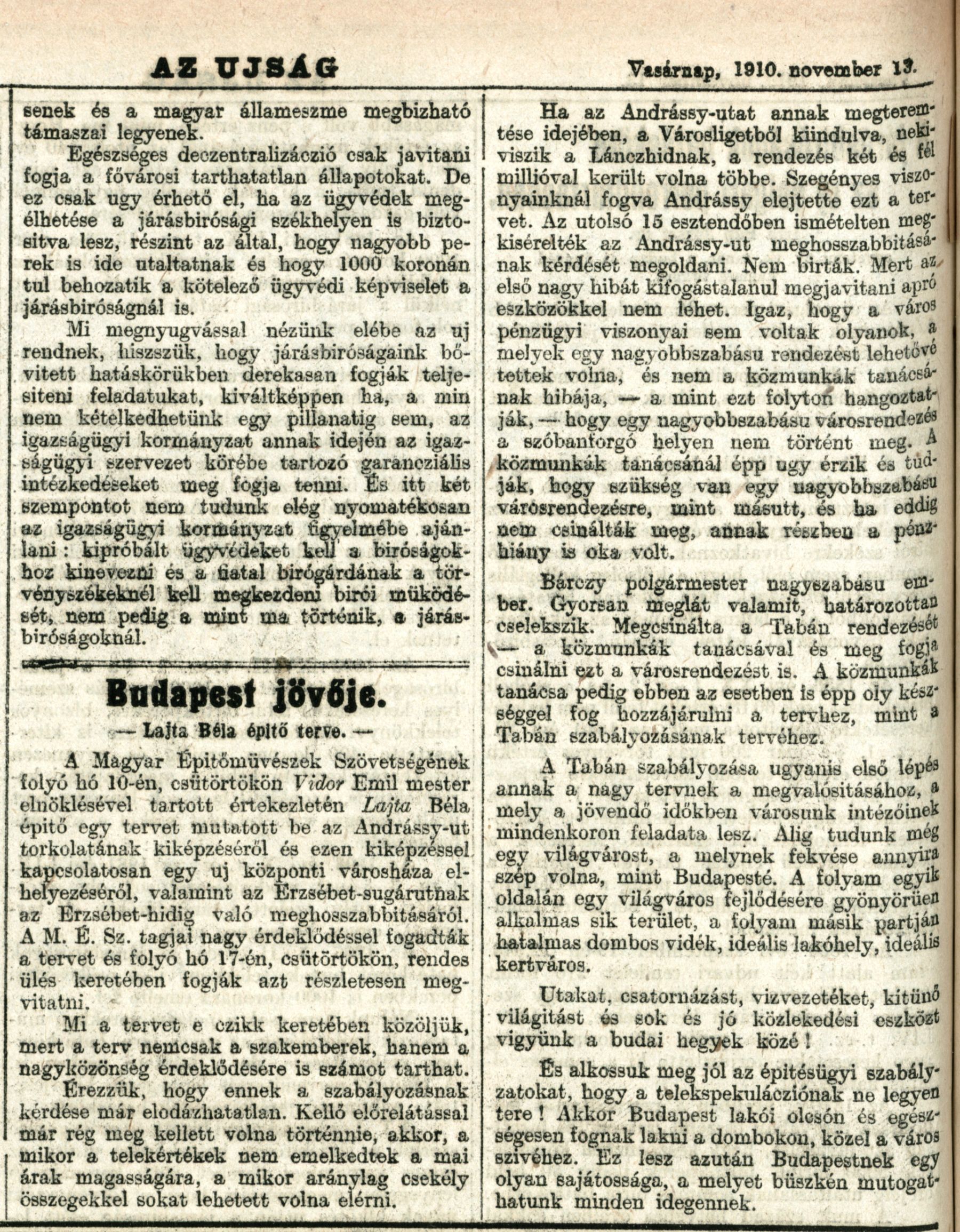 Az Újság, 1910. XI. 13. 52. p.