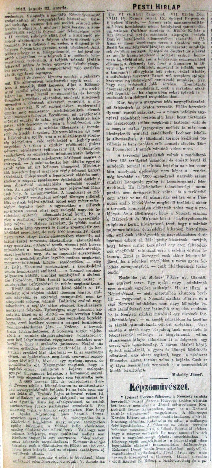 15_Pesti Hírlap, 1913. I. 22.