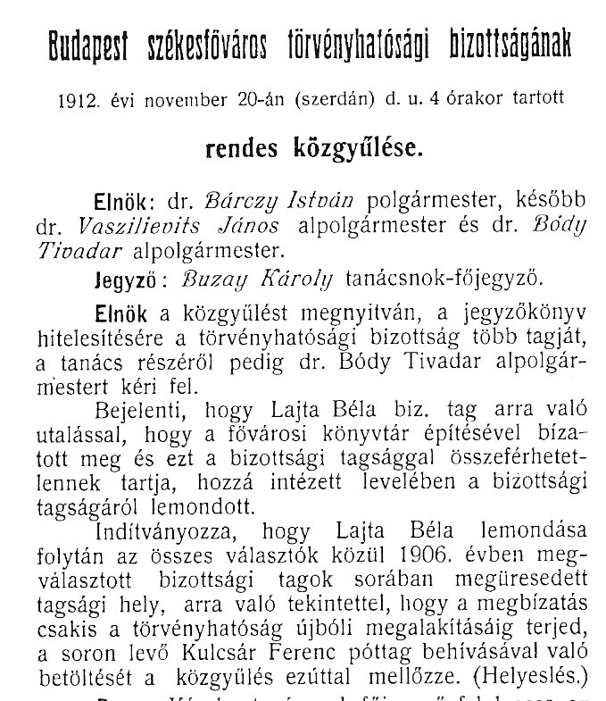 08_Fővárosi Közlöny, 1912. A törvényhatósági bizottság 1912. XI. 20-i ülésének jegyzőkönyvéből.